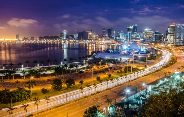 Lights, sky, ocean, modern, seaside, port, office, marina