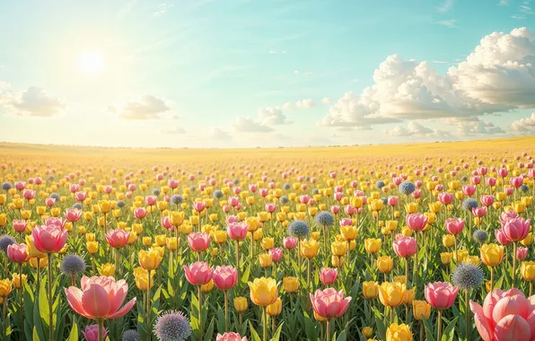 Picture flowers, mountains, spring, colorful, meadow, blossom, flowers, mountains