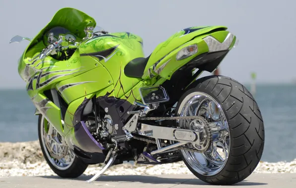 Picture green, bike, ZX14