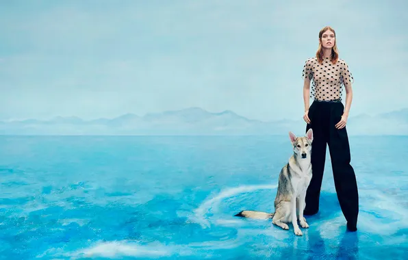 Model, dog, photoshoot, 2015, Numero, Meghan Collison