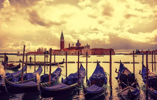 Picture boat, Italy, Venice, channel, gondola