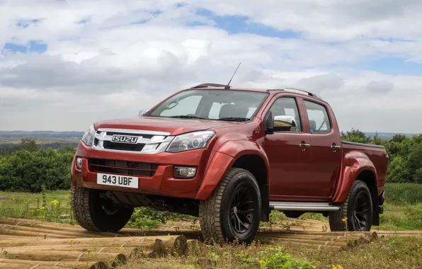 Picture pickup, logs, Isuzu, 2016, Arctic Trucks, D-Max, UK version, AT35