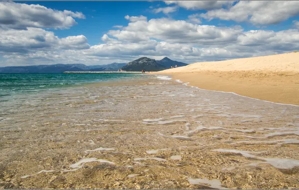 Picture sea, the sky, clouds, shore