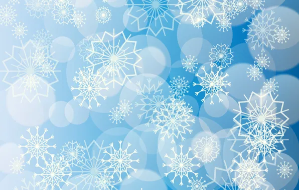 Snowflakes, patterns, blue background