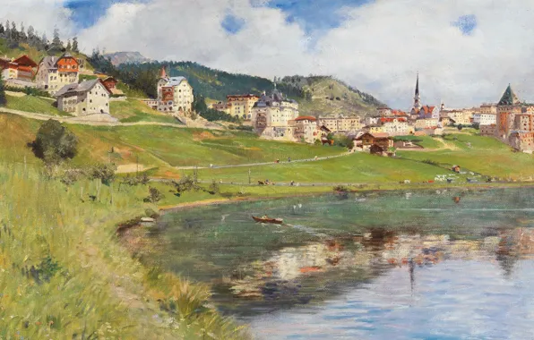 Picture 1910, Italian painter, Italian painter, oil on canvas, the Canton of Grisons, Switzerland, Alberto Rossi, …