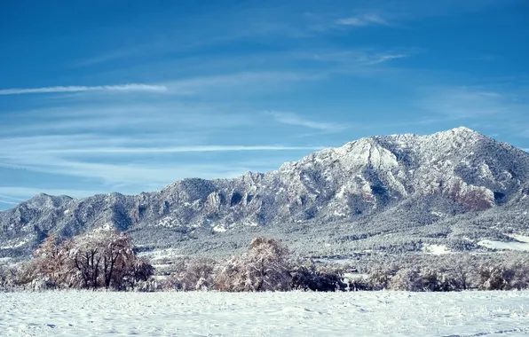 Winter, snow, mountains, Colorado
