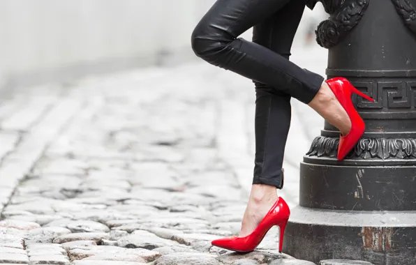 Girl, heels, legs, red shoes