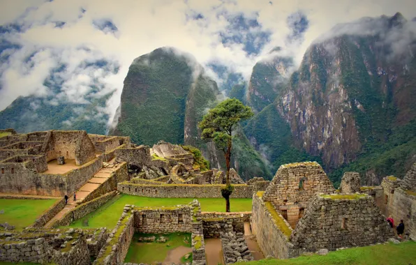 Picture mountains, ruins, Peru, Machu Picchu