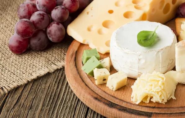 Table, cheese, grapes