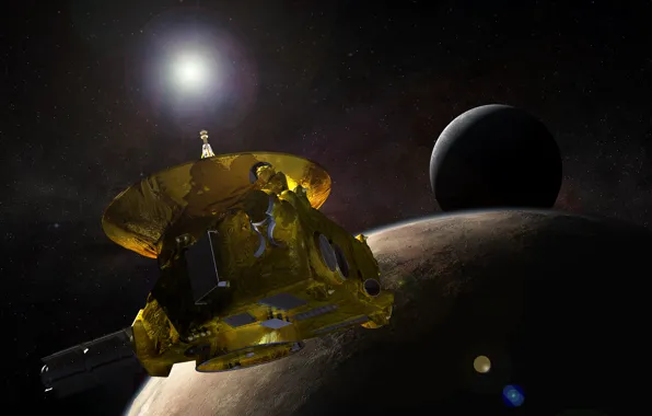 Space, stars, surface, satellite, Pluto, a dwarf planet, automatic interplanetary station, "New horizons"