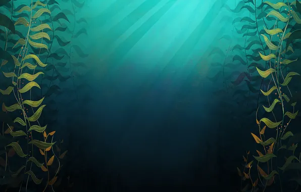 Water, The ocean, Sea, Light, Rays, Background, Light, Water