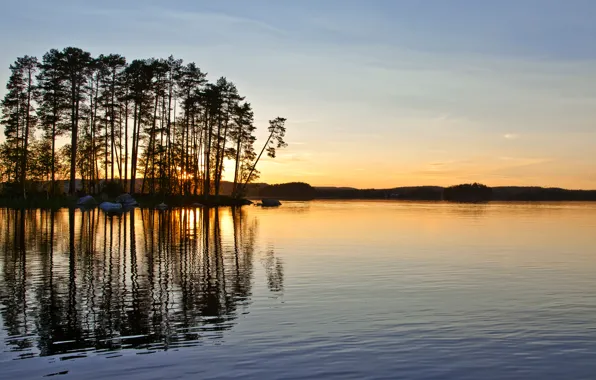 Picture sunset, Sweden, Midnight Sun