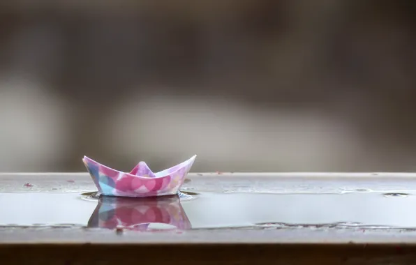 Macro, background, Paper Boat