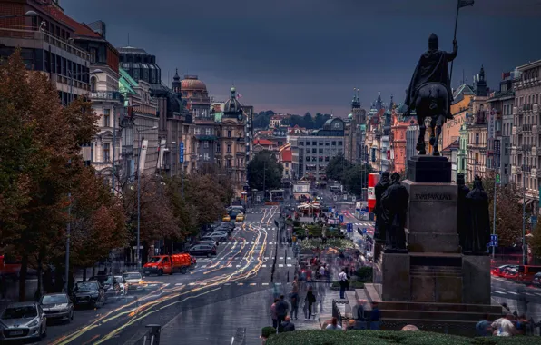 Picture machine, street, Avenue, building, home, Prague, Czech Republic, monument