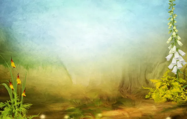 Flowers, figure, plant, stem, bells