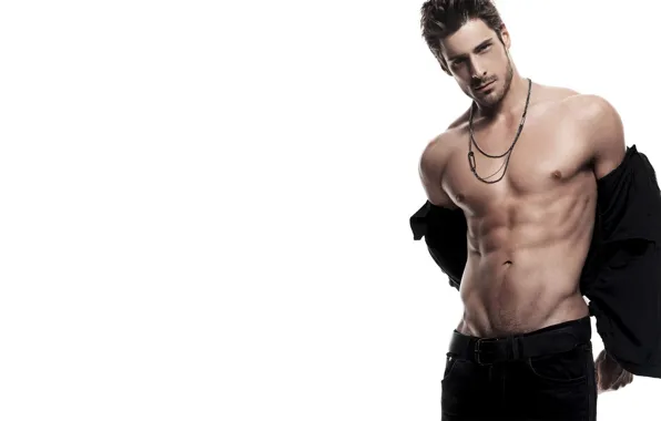 Model, white background, guy
