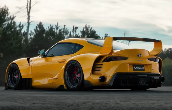 Car, machine, auto, yellow, sports car, Toyota, Supra, Transport & Vehicles