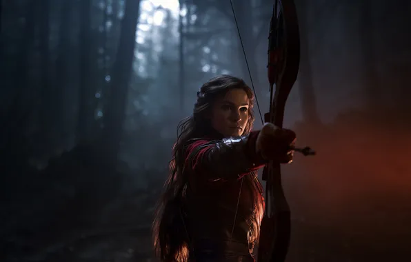 Forest, look, girl, bow, Archer, fantasy, arrow, twilight