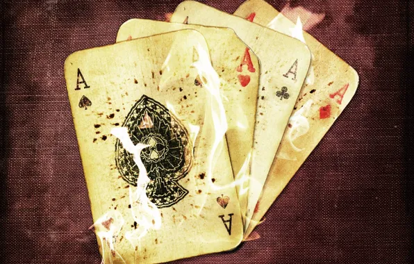 Card, fire, aces