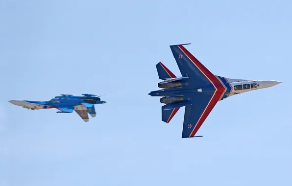 Picture The sky, The plane, Su-27, Russian knights, Aerobatic team, Vladislav Perminov, Speech