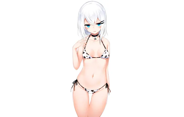 Girl, sexy, cleavage, boobs, anime, beautiful, short hair, pretty