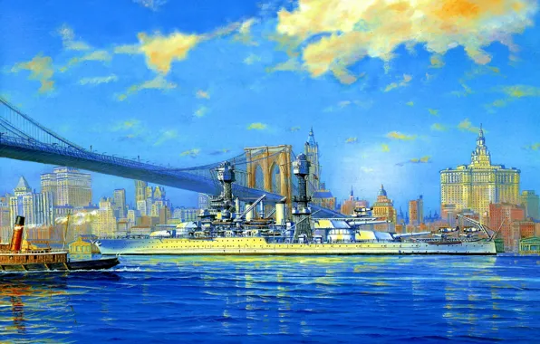 Ship, art, Navy, American, military, battleship, USS, battleship