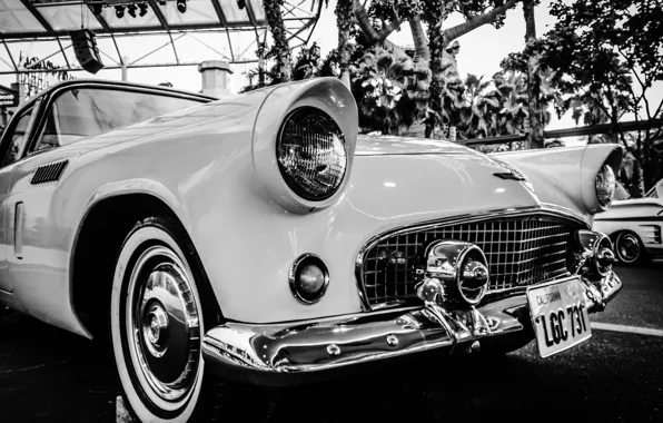 Retro, black and white, car, classic, monochrome