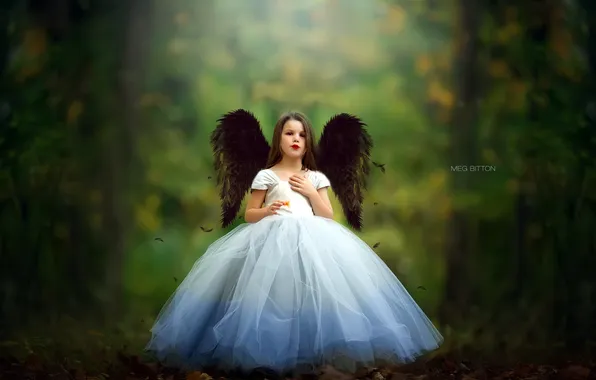 Background, angel, girl