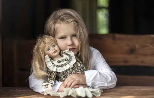 Portrait, doll, girl