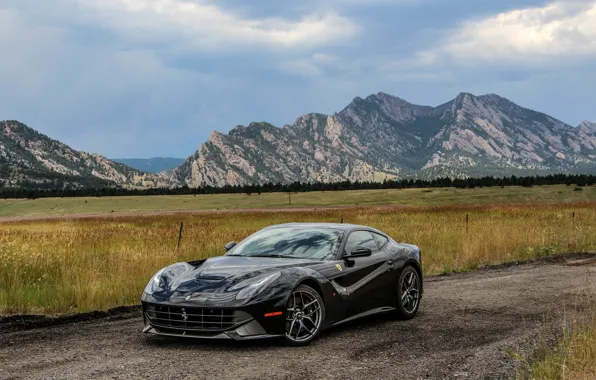 Picture ferrari, black, f12, berlinetta