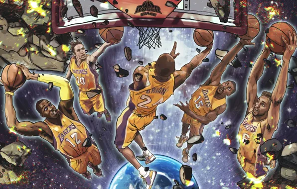 Picture Figure, The ball, Team, Stones, Earth, Basketball, Ring, Lakers