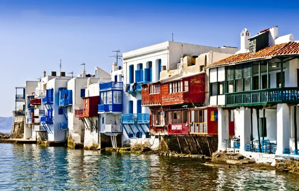 Picture sea, home, Greece, Mykonos