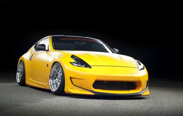 Yellow, Nissan, yellow, Nissan, front, 370Z