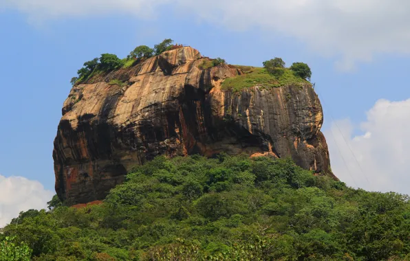 Nature, Sri Lanka, Sigiriya, "lion rock", rocky plateau