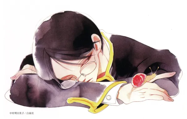 Snail, a sad look, student, the guy with the glasses, by Asumiko Nakamura
