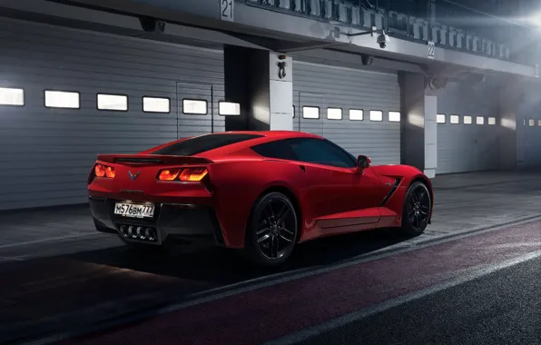 Picture Corvette, Chevrolet, Red, Car, Sport, Stingray, Track, 2014