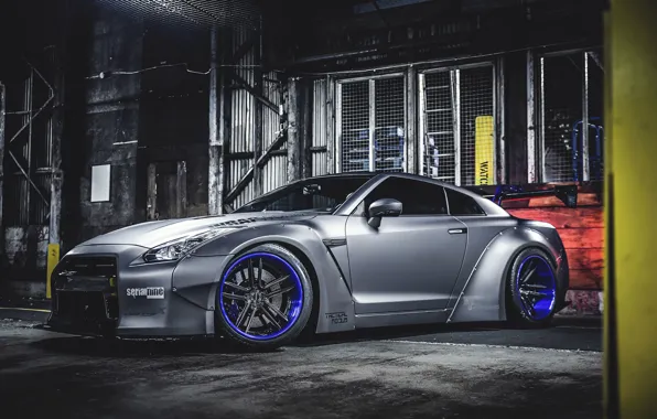 Picture Nissan, GT-R, Car, Front, Tuning, Wheels, Spoiler, Liberty Walk