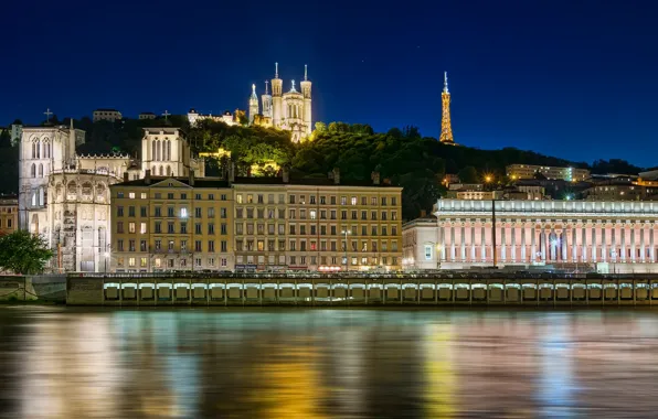 France, building, promenade, France, Lyon, Lyon, Basilique Notre Dame de Fourviere, Basilica of Notre-Dame de …