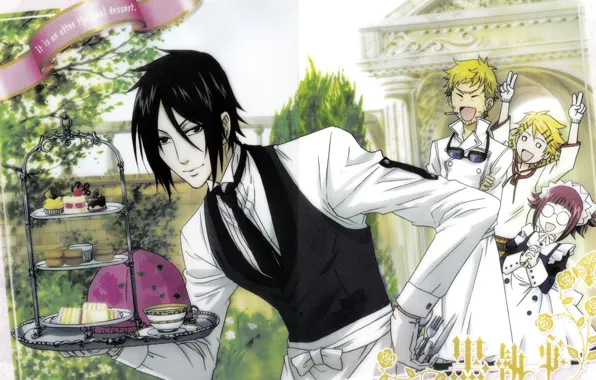 Anime, art, Sebastian Michaelis, dark Butler