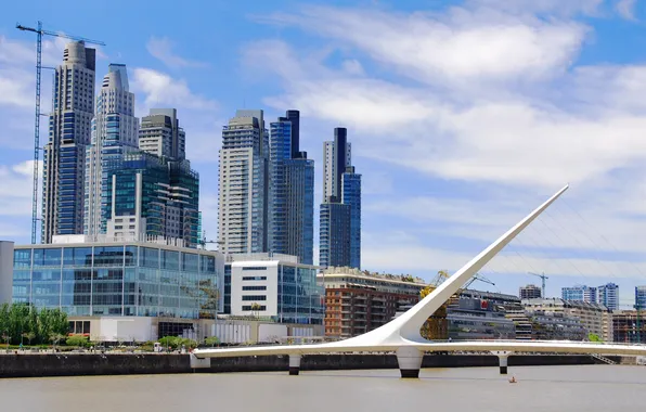 Bridge, blue, argentina, building, business, good, built structure