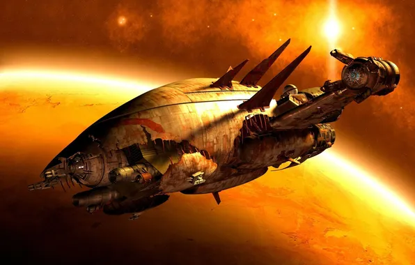 Picture Firefly, the series, spaceship, planet, destruction, eaters