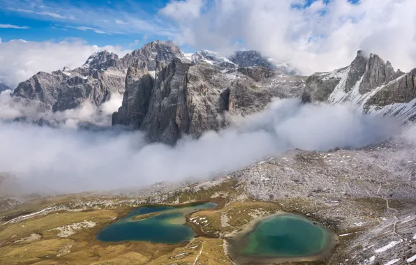 Clouds, Mountains, Panorama