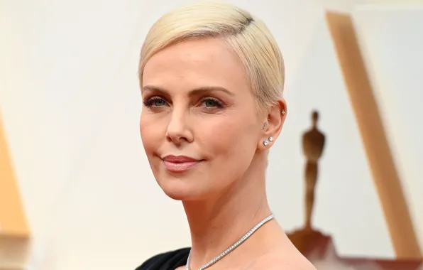 Picture look, Charlize Theron, portrait, actress, Charlize Theron, with short hair