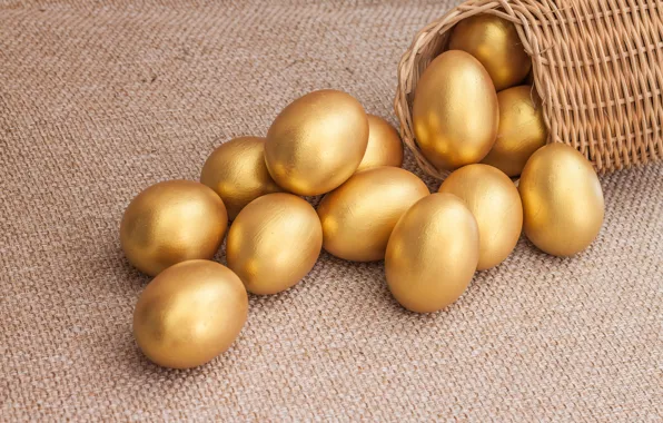 Easter, golden, gold, spring, Easter, eggs, Happy, the painted eggs
