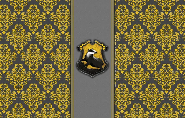 Picture badger, Hogwarts, Harry Potter, pattern, Puffenduya, Hufflepuff, deviantart wallpapers, badget