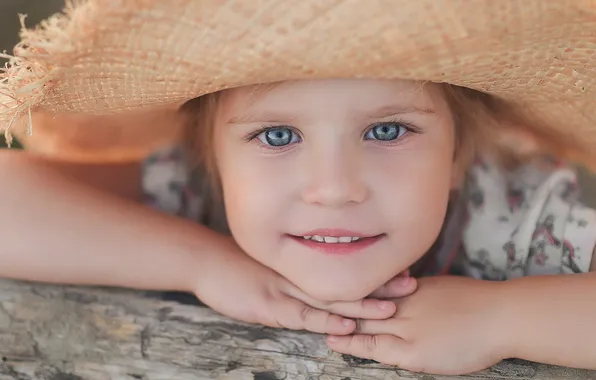 Face, smile, hat, girl, female portrait, Yablonovskaya Marina
