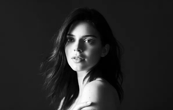 Look, pose, model, portrait, makeup, brunette, hairstyle, black and white