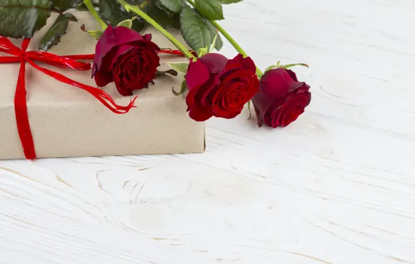 Picture love, flowers, gift, roses, red, love, romantic, valentine's day