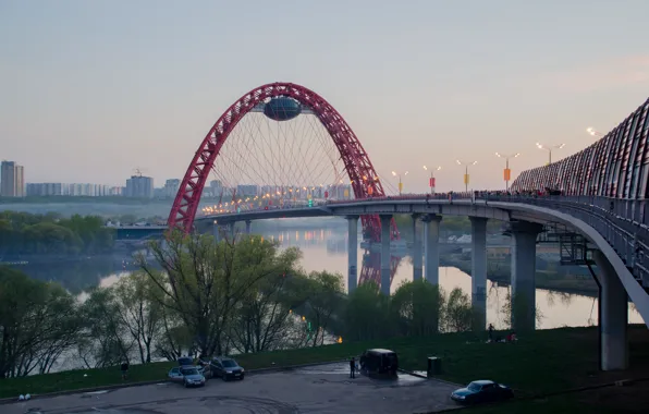 Picture bridge, Moscow, red, bridge, Moscow