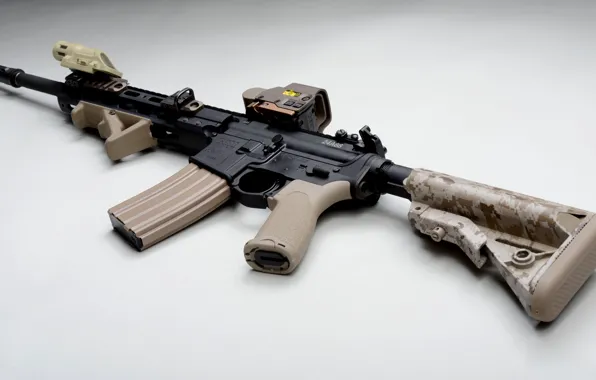 Machine, light background, assault rifle, assault rifle, Ar-15
